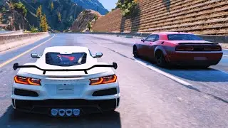 GTA5 CAR SHOW & DRAG RACING IN MY C8 ZO6!!!💨
