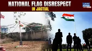 National Flag Disrespect in Jagtial | Flag Code Ki Khuli Khilaf Warzi