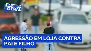 Novas imagens mostram agress&atilde;o a pai e filhos ap&oacute;s den&uacute;ncia de golpe em loja