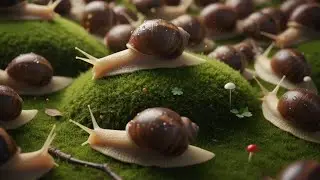 ASMR Nature Sleep: Slow Snail Crawling on Rock | Relaxing Night Garden Sounds
