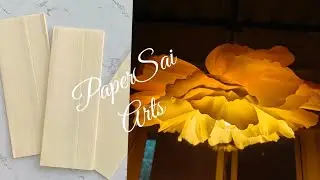 DIY Giant Crepe Paper flower🌺lamp,Home room decor,✨l&aacute;mpara con flores de papel Crep&eacute;@PaperSai Art's 