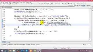 Color Chooser Dialog in Java Swing Application