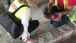 Scanning of concrete slab by HILTI PX 1000 : post tensioned strands and live electric cables
