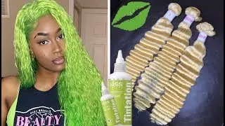 SLIME GREEN💚 Install | GalaxiGirlHair.com!