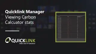 QuickLink StudioManager: Viewing Carbon Calculator stats