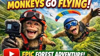 Two Monkeys Flight Vlog 😂✈️ | Forest Flying Comedy | Tamil Monkey Vlog #MonkeyVlog#FlyingMonkeys