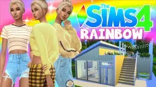 💛 Испытание RAINBOW SIMS CAS! ЖЁЛТЫЕ наряды + крошечный дом!
