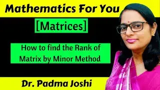 How to find rank of matrix by minor method  | Hindi / English