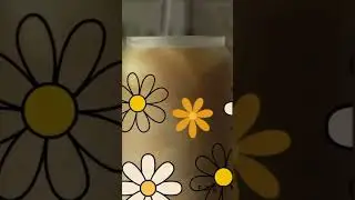 Iced Frosted Glass Custom Spring Decor Retro Leaves Iced Coffee Cup Frosted Mug Bamboo Lid Straw 16o