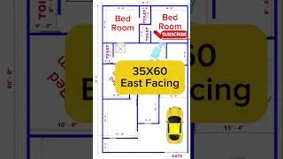 35 X 60 East Facing House Plan | 35 By 60 Poorab Mukhi Ghar Ka Naksha | 35 By 60 Ka Naksha #shorts