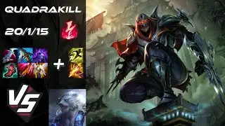 JUNGLE Zed vs Volibear [QUADRAKILL] - NA Grandmaster Patch 26.1