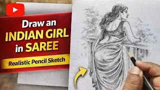 Beautiful Indian Girl in Saree &ndash; Pencil Sketch Step by Step |Stunning Back Pose Sketch | Pencil Art 