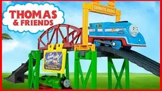 THOMAS AND FRIENDS THE GREAT RACE | TRACKMASTER OVER-UNDER TIDMOUTH BRIDGE  Kids Playing Toy Trains