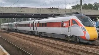 LNER Class 800 800206 5-Car Azuma Bi-Mode Express Train Passes Arlesey Southbound for London 21/5/22