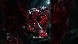 Panther + Ruby Fusion: The Crimson Phantom is Born! 🐆💎 #Shorts#aianimals