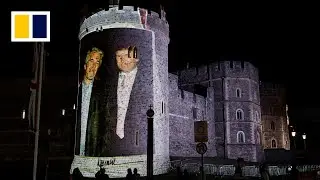 Trump-Epstein images beamed on Windsor Castle