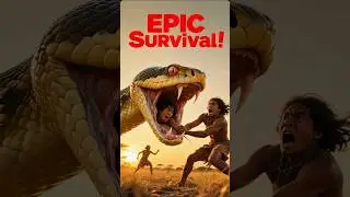 &ldquo;Deadly Encounter: Cavemen vs Python King 👑🐍 | History Bite#HistoryVibe #AncientHistory