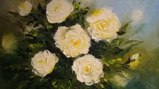 How to paint rose with palette knife, beginner guide, follow the link below for the full art program