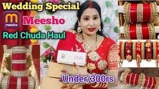 🌸Wedding Special Meesho Red Chuda Haul &hearts;️Red bangles haul 💓 Bridal Chuda😍 Meesho Haul #meesho #chuda