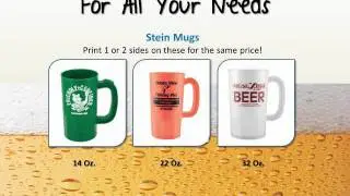 Printable Plastic Beer Mugs and Plastic Steins