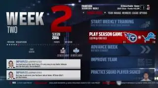Madden 17 Titans Franchise Week 2 Season 1