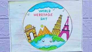 world Heritage day Drawing|world Heritage day Poster|Poster on world Heritage day|HeritagedayDrawing