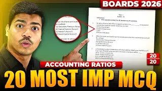 Accounting Ratios | 20 Most Important MCQ | Class 12 Accounts Board exam 2026 #cbse