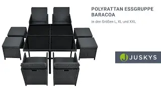 Polyrattan Sitzgruppe Baracoa als Gartenm&ouml;bel W&uuml;rfel JUSKYS