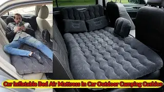 Car Inflatable Bed Air Mattress In Car Outdoor Camping Cushion Folding Portable Flocking Pad