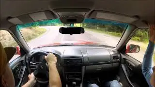 Forester SF5 S turbo hard driving on the twisties