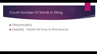 Core Java - Count Words in Given String