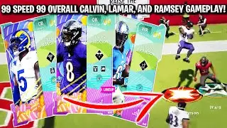 INSANE TD! 99 SPEED 99 OVERALL SUGAR RUSH LAMAR JACKSON, CALVIN, AND RAMSEY GAMEPLAY! | MADDEN 22