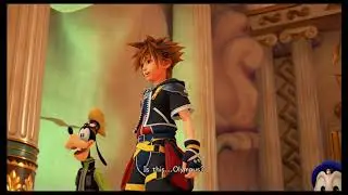 Kingdom Hearts 3 - Olympus: Sora, Goofy & Donald Duck Arrive at Summit Heartless Cutscene (2019)