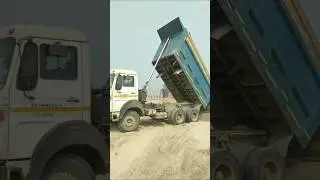 Hydraulic of Tata truck #sand missing unloading #youtubeshorts #shortvideo