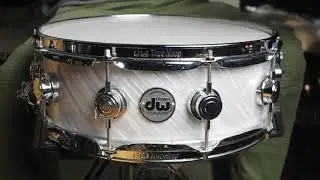 DW Collector's 5x14 Maple Standard Twisted White Satin Snare Drum