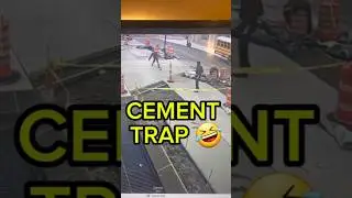 CEMENT TRAP ACTIVATED! #funny #EpicFail #CementSlip #FunnyAccident #WatchYourStep #InstantRegret