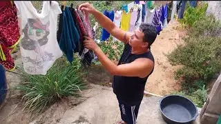 TIREI AS ROUPAS DO VARAL E DOBREI TODAS  CONTINUAÇÃO DO VÍDEO DE ONTEM