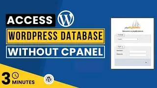 Access WordPress Mysql Database Without Cpanel 2026 | WordPress Database Access Plugin