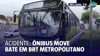 &Ocirc;nibus Move bate em BRT Metropolitano na Avenida Ant&ocirc;nio Carlos, em BH