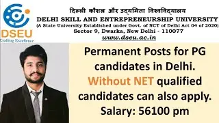 Lecturer Recruitment UGC NET Assistant professor vacancy Delhi Skill & Entrepreneurship University