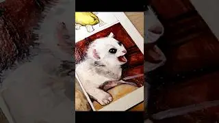 Screaming kitten #meme #art #catmemes #kitten #painting #cat