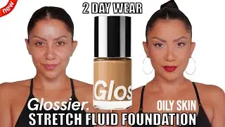 2 DAY WEAR *new* GLOSSIER STRETCH FLUID FOUNDATION BUILDABLE COVERAGE *oily skin* | MagdalineJanet