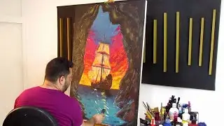 Sailing Beyond the Waves &ndash; Dramatic Acrylic Painting Time-Lapse