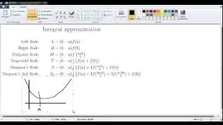 Integral approximation 2: Left, Right, Midpoint, Trapezoid, Simpson's Rule, 3/8 Rule