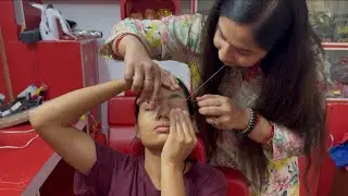 Beginner eyebrow threading how to learn | how to do threading| Eyebrow threading class|beauty course