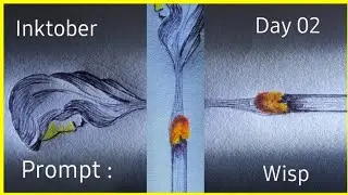 Inktober Day 2 | Prompt Wisp | pen strokes drawing with light reflection effect | Art Drawing Sketch