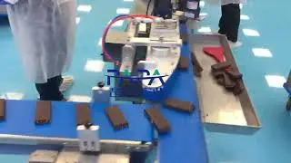 High output protein energy bar slicing separating flow packaging line