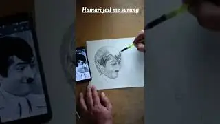 How to draw sketch of Sholay movie actor Asrani (jailer) prisoner||Art with Naresh