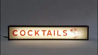 Custom Lightbox Signs COCKTAILS with martini glass logo