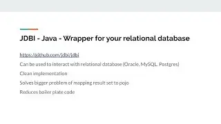 JDBI | Java - JDBC Wrapper for relational databases | Clean Implementation